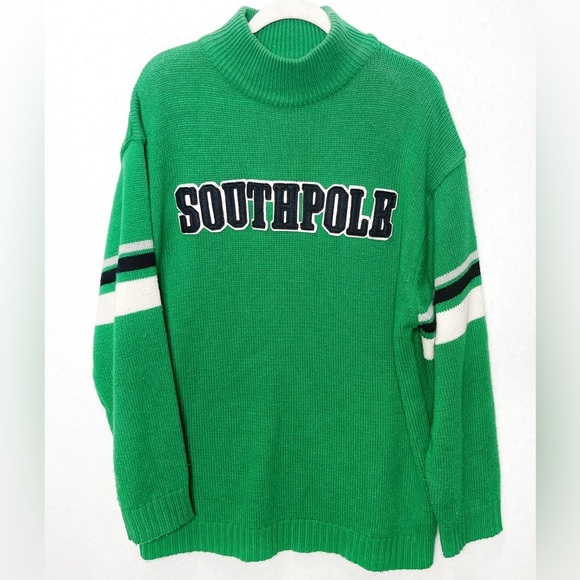 Southpole Other - Vintage Southpole Green Sweater Pullover Mock Neck Y2K 90’s Size Large